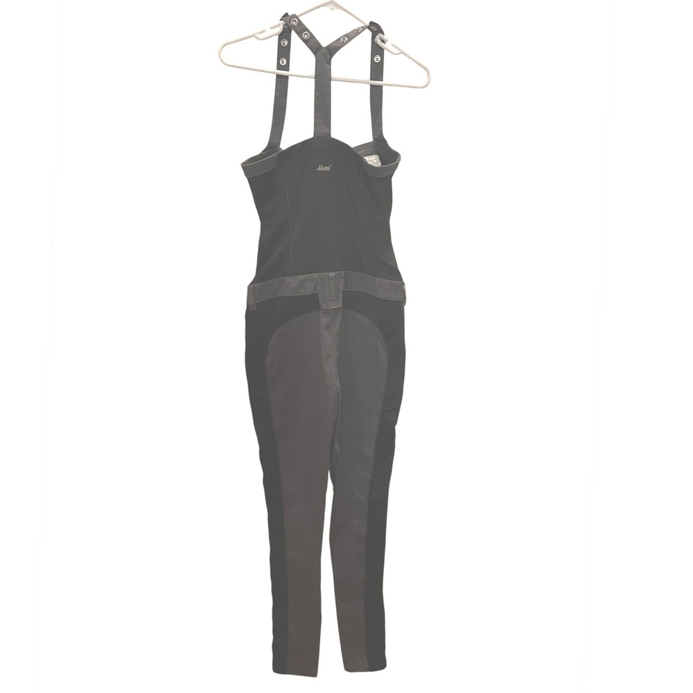 Diesel Womens Black Utility Moto Jumpsuit Sleeveless Zip Front Overalls